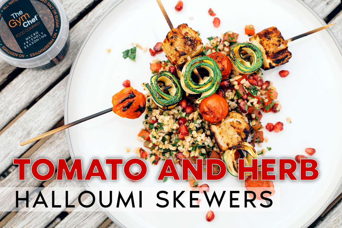 Tomato and herb halloumi skewers - recipe | TheGymChef